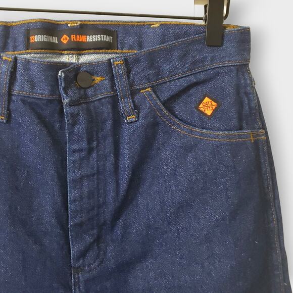 Wrangler 13 Original Flame Resistant Jeans Dark Wash Workwear Mens Sz 30x36 NWT - Picture 4 of 13